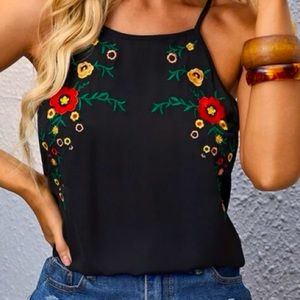 Embroidery Halter Top